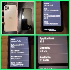 Well Kept iPhone Pro Max 11- Unlocked-64 MB- See pictures for info.